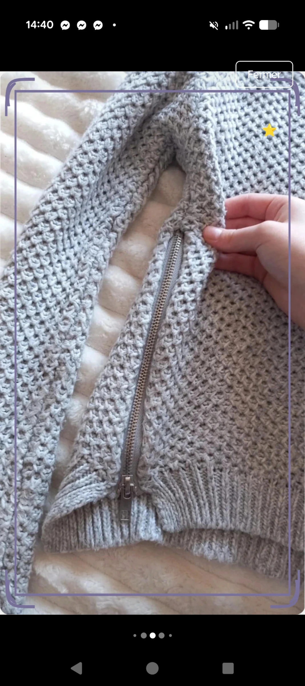 Magnifique pull court en maille gris Jennyfer avec zips taille XS – photo 4